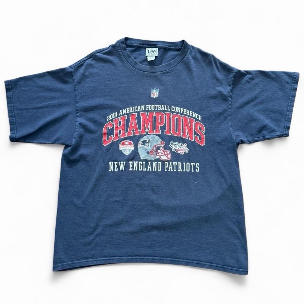 Vintage 2001 New England Patriots AFC NFL Football Champions T-shirt XXL 23x28